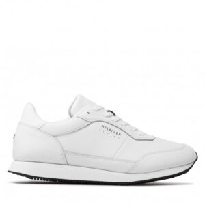 Sneakersy TOMMY HILFIGER - Runner Lo Leather FM0FM04136 White YBR
