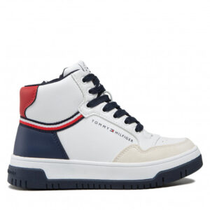Sneakersy TOMMY HILFIGER - High Top Lace-Up Sneaker T3B9-32482-1355Y M White/Blue/Red 003