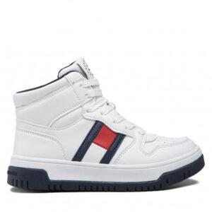 Sneakersy TOMMY HILFIGER - High Top Lace-Up Sneaker T3B9-32485-1351 M White 100