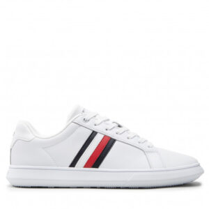 Sneakersy Tommy Hilfiger - Corporate Cup Leather Stripes FM0FM04275 White YBR