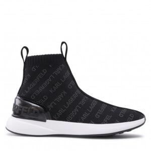 Sneakersy KARL LAGERFELD - KL62144 Black Knit Textile W/Lt Grey