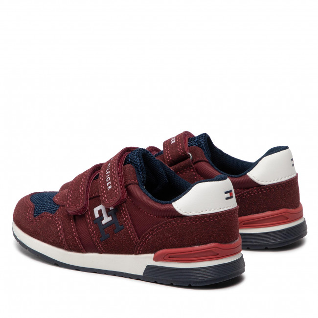 Sneakersy Tommy Hilfiger - Low Cut Velcro Sneaker T1B9-32490-1450 S Bordeaux/Blue A240 bordowe