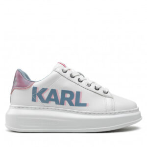 Sneakersy KARL LAGERFELD - KL62521 White Lthr/Misty Rose