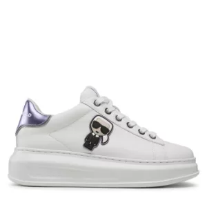 Sneakersy Karl Lagerfeld - KL62530 White Lthr W/Lilac