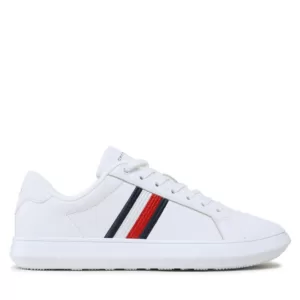 Sneakersy Tommy hilfiger - Corporate Cup Leather Cup Stripes FM0FM04550 White YBR