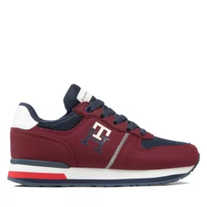 Sneakersy Tommy Hilfiger - Low Cut Lace-Up Sneaker T3B9 32492 1450 Bordeax/Blue A240