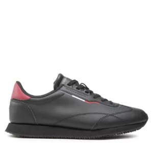 Sneakersy Tommy Hilfiger - Runner Lo Leather Detail FM0FM04256 Black BDS