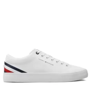 Sneakersy Tommy Hilfiger - Th Hi Vulc Core Low Stripes FM0FM04735 White YBS