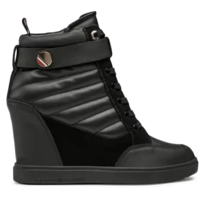 Sneakersy Tommy Hilfiger - Wedge Sneaker Boot FW0FW06752 Black BDS