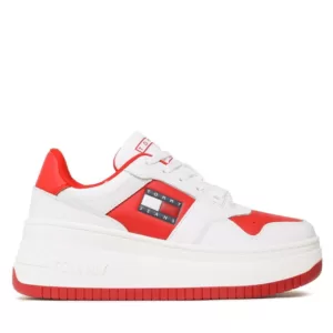 Sneakersy Tommy Jeans - Retro Basket Flatf EN0EN02086 Deep Crimson XNL