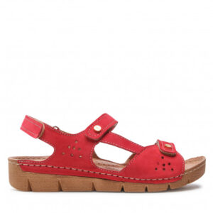 Sandały WALDI - 755 Czerwony Nubuk