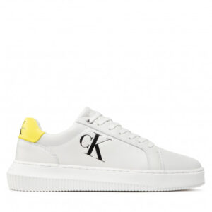 Sneakersy Calvin Klein Jeans - Chunky Cupsole Laceup Low Lth YM0YM00427 White/Safety Yellow 0LE