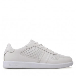 Sneakersy CALVIN KLEIN - Low Top Lace Up Lth HM0HM00471 Triple White 01S
