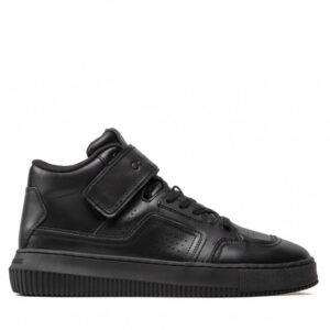 Sneakersy Calvin Klein Jeans - Chunky Cupsole Laceup Mid Lth-Pu YM0YM004260 Triple Black 0GT
