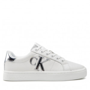 Sneakersy Calvin Klein Jeans - Classic Cupsole Laceup Low YW0YW00775 White/Silver 0LB
