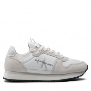 Sneakersy Calvin Klein Jeans - Runner Sock Laceup Ny-Lth Wn YW0YW00840 Bright White YAF