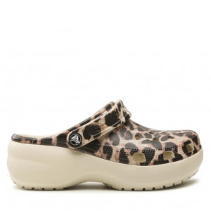 Klapki Crocs - Clsc Platform Animal Remix Clog W 207844 Bone/Leopard