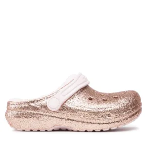 Klapki Crocs - Classic Lined Glitter Clog K 207462 Gold/Barely Pink