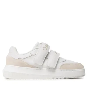 Sneakersy Calvin Klein Jeans - Chunky Cupsole Lth Velcro YW0YW00879 White/Ivory/Candied Ginger 0K8