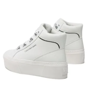 Sneakersy Calvin Klein Jeans - Flatform Mid Branded Laces YW0YW00869 White/Black 0K4