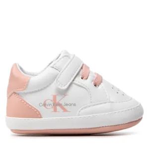 Sneakersy Calvin Klein Jeans - Lace-Up/Velcro Shoe V0A4-80227-1433 White/Pink X134