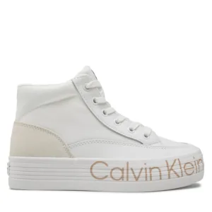 Sneakersy Calvin klein jeans - Vulc Flatf Mid Wrap Around Logo YW0YW00865 White YBR