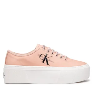 Tenisówki Calvin Klein Jeans - Cupsole Flatform Laceup Low Txt YW0YW00766TKY Pink Blush TKY
