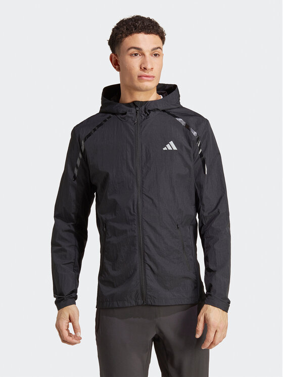 adidas Kurtka przejściowa Marathon Warm-Up Jacket IB8264 Czarny Slim Fit