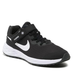 Buty Nike Revolution 6 Flyease Nn (GS) DD1113 003 Black/White/Dk Smoke Grey