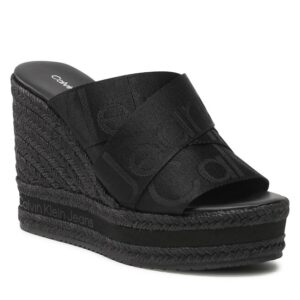 Espadryle Calvin Klein Jeans Wedge Sandal Webbing YW0YW00961 Black DBS