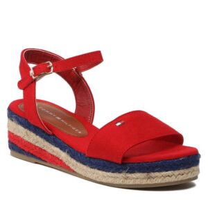 Espadryle Tommy Hilfiger Rope Wedge T3A7-32778-0048 M Red 300