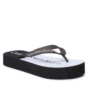 Japonki Calvin Klein Jeans Beach Sandal Flatform YW0YW00716 Black/White 0GJ