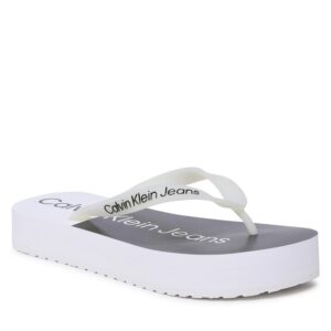 Japonki Calvin Klein Jeans Beach Sandal Flatform YW0YW00716 White/Black 0K4