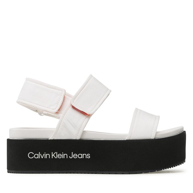 Sandały Calvin Klein Jeans Flatform Sandal Softny YW0YW00965 White YBR białe