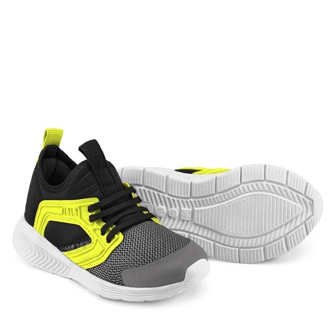Sneakersy Bibi Fly Baby 1186025 Graphite/Black/Yellow Fluor szare
