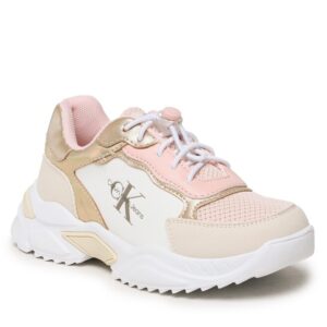 Sneakersy Calvin Klein Jeans Low Cut Lace-Up Sneaker V3A9-80488-1597 Beige/Nude/White Y721