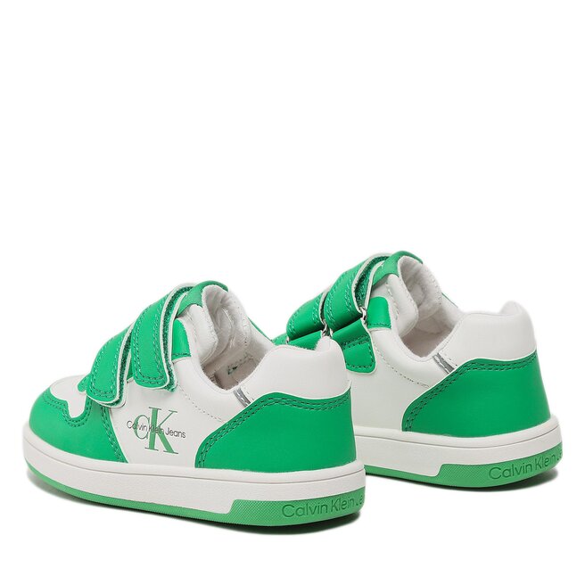 Sneakersy Calvin Klein Jeans Low Cut Velcro Sneaker V1X9-80545-1355 Green/White X042 zielone