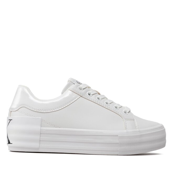 Sneakersy Calvin Klein Jeans Vulc Flatform Bold Lth-Glossy YW0YW00867 White YBR białe