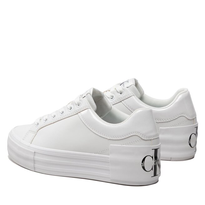 Sneakersy Calvin Klein Jeans Vulc Flatform Bold Lth-Glossy YW0YW00867 White YBR białe