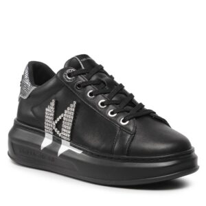 Sneakersy KARL LAGERFELD KL62516D Black Lthr W/Silver