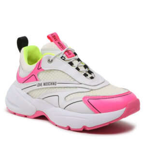 Sneakersy LOVE MOSCHINO JA15025G1GIQ510B Bianco/Fuxia