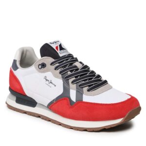 Sneakersy Pepe Jeans Brit Man Print PMS30923 Red 255