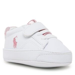 Sneakersy Polo Ralph Lauren Theron V Ps Layette RL100721 White Smooth/Lt Pink Glitter w/ Lt Pink PP