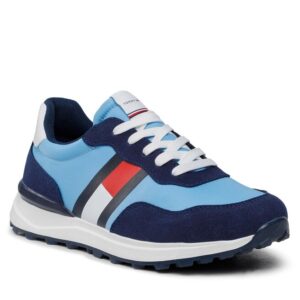 Sneakersy Tommy Hilfiger Flag Low Cut Lace-Up Sneaker T3X9-32886-1587 S Blue/Sky Blue X644