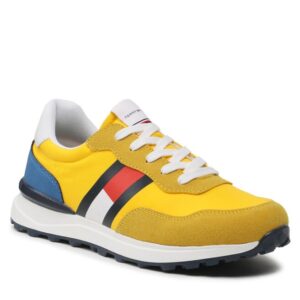 Sneakersy Tommy Hilfiger Flag Low Cut Lace-Up Sneaker T3X9-32886-1587 S Yellow/Royal