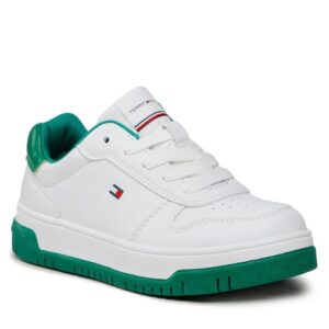 Sneakersy Tommy Hilfiger Low Cut Lace-Up Sneaker T3X9-32871-1355 M White/Green X165